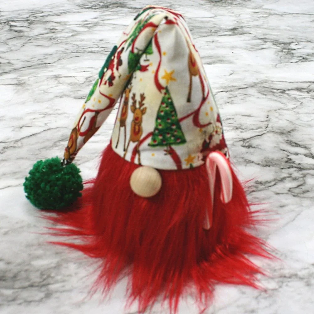 HAND CRAFTED Gnome White Christmas Air Freshener Cover Decor - White Christmas